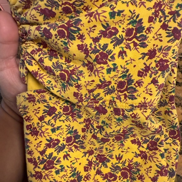 Silence + Noise Urban Outfitters Crop Tube Top Yellow Red Floral Print Small - Picture 4 of 7